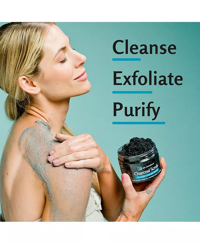 Naturals | Charcoal Exfoliating Body Scrub | with Collagen | 12 Oz