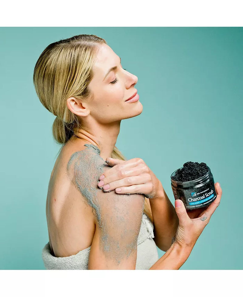 Naturals | Charcoal Exfoliating Body Scrub | with Collagen | 12 Oz